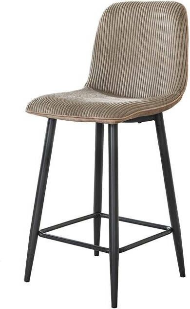 Hoyz Collection Barstoel Rib Rock Zandkleur Set Van 2