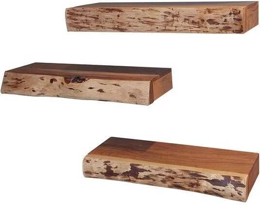 Hoyz Collection Wandschap Tree Lades Acaciahout- Set van 3