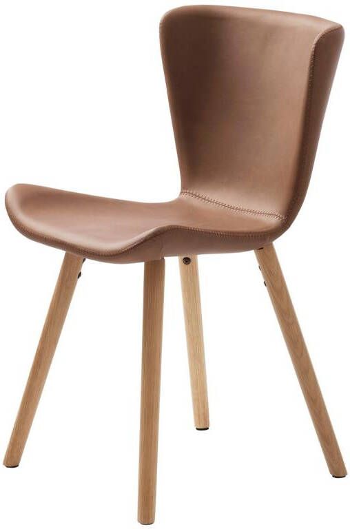 Giga Meubel Giga Living Eetkamerstoel Bruin PU leer Naturel Eikenhout Teslin