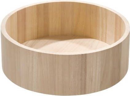 IDesign Draaiplateau met Randen 26.7 cm Paulownia Hout Beige Eco Wood Kitchen