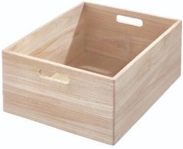 iDesign Opbergbox met Handgrepen 38 x 46 x 20.5 cm Paulownia Hout