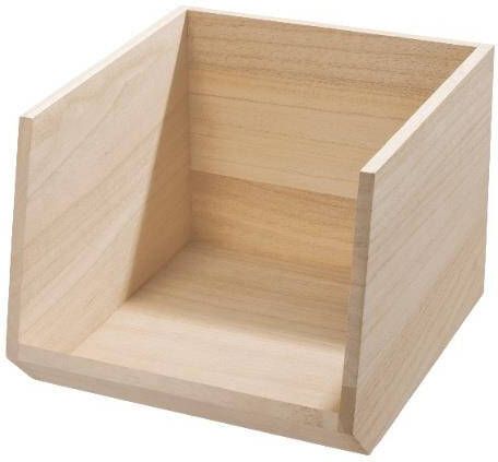 iDesign Opbergbox met Opening 29.5 x 25.5 x 21 cm Paulownia Hout