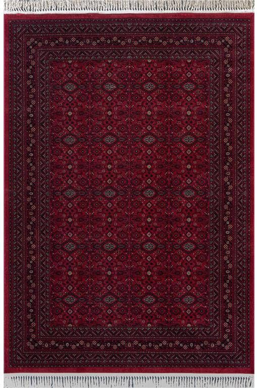 Interieur05 Vintage vloerkleed By Beppe rood met franjes 195x300cm