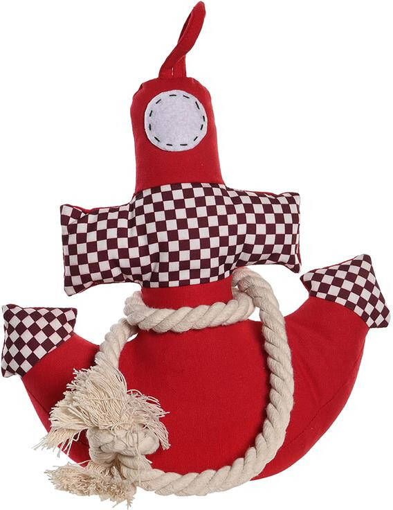 Items Deurstopper Anker vorm 1 kilo gewicht met oppak koord rood wit 26 x 28 cm Deurstoppers