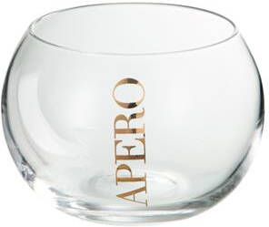 J-Line Apero glas drinkglas transparant & goud 6 stuks woonaccessoires