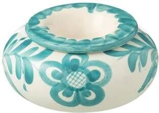 J-Line Ashtray Granada Ceramic White|Aqua Large