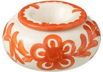 J-Line Ashtray Granada Ceramic White|Orange Large
