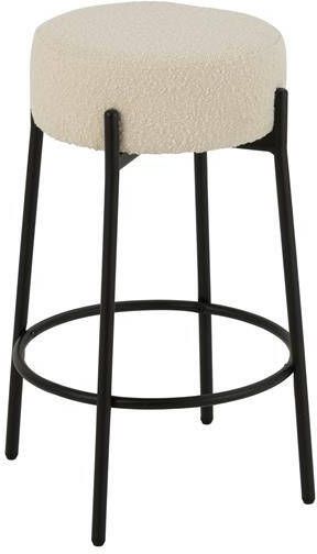 J-Line barkruk Bouclé multiplex|polyester wit|zwart