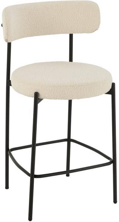 J-Line barstoel boucle multiplex|polyester wit|zwart
