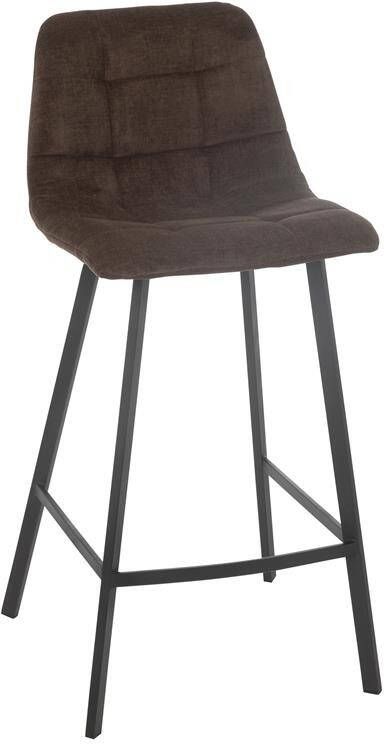 J-Line barstoel Kent metaal|polyester bruin