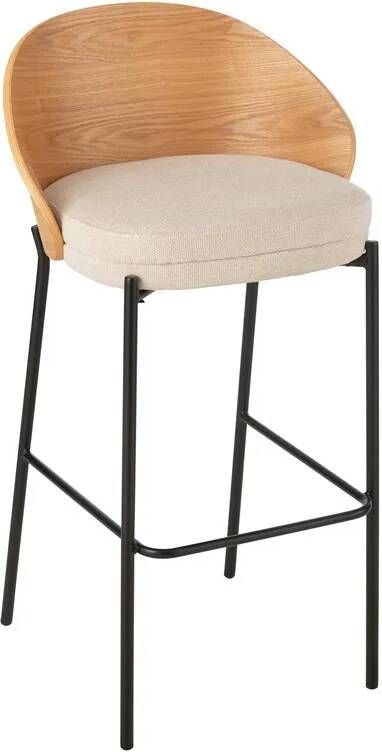 J-Line barstoel Lone multiplex|metaal naturel|beige
