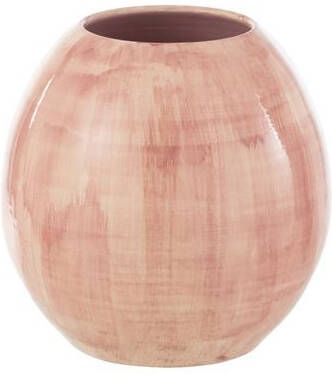 J-Line bloempot Handgeschilderd keramiek roze large Ø 28 cm