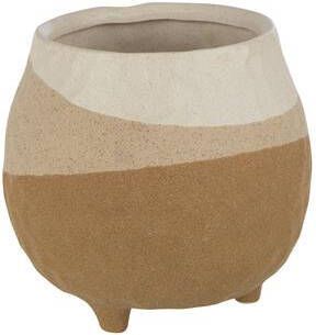 J-Line bloempot Op Voet keramiek beige|lichtbruin large Ø 18.5 cm