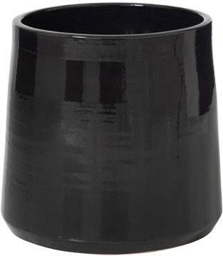 J-Line bloempot Rond keramiek zwart large Ø 28 cm