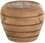 J-Line bloempot Strepen hout natural small Ø 15.50 cm 2 stuks - Thumbnail 2