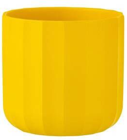 J-Line bloempot Summer keramiek geel medium 2 stuks Ø 15 cm