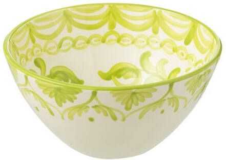 J-Line Bowl Granada High Ceramic White|Green Medium