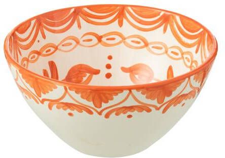 J-Line Bowl Granada High Ceramic White|Orange Medium