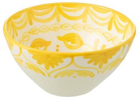 J-Line Bowl Granada High Ceramic White|Yellow Medium