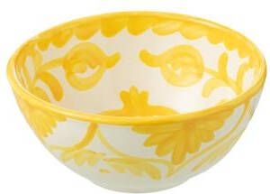 J-Line Bowl Granada High Ceramic White|Yellow Small