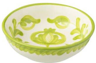 J-Line Bowl Granada Low Ceramic White|Green Small