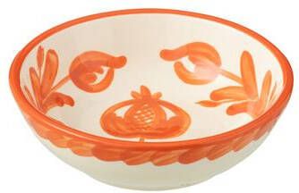 J-Line Bowl Granada Low Ceramic White|Orange Small