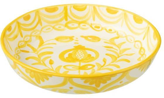 J-Line Bowl Granada Low Ceramic White|Yellow Large