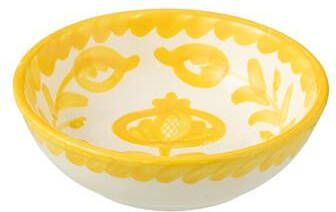 J-Line Bowl Granada Low Ceramic White|Yellow Small