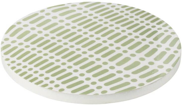 J-Line Draaiplateau Rond Mangohout Groen|Wit