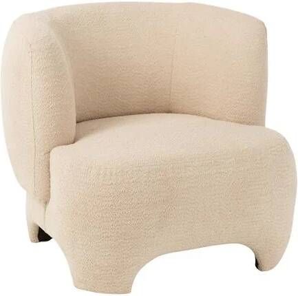 J-Line Fauteuil 1-zit Gebreid Tex|ht Wit 80x79x71cm