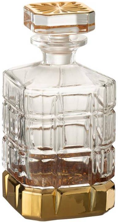 J-Line Whisky fles glas transparant & goud