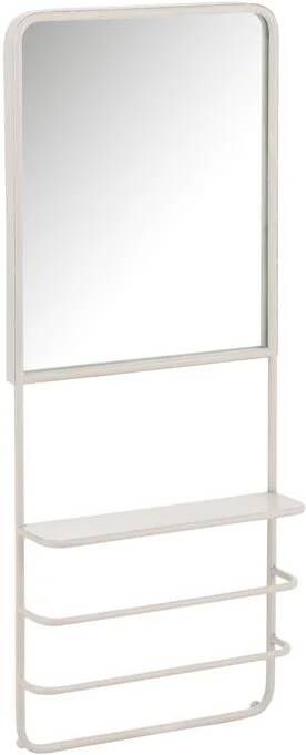 J-Line Hangrek Met Spiegel Metaal Glas Wit