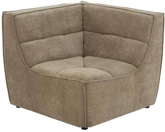 J-Line HoekFauteuil Grid Populierenhout schuim Donker Taupe 98x98x83cm