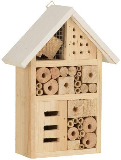 J-Line decoratie Insecten Huis hout naturel small