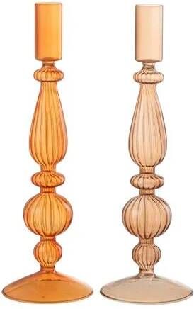 J-Line Kaarshouder Bollen Glas Oranje Mix Assortiment Van 2