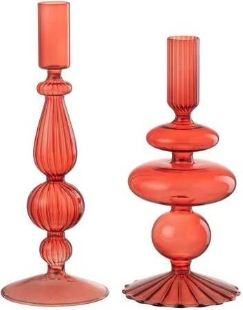 J-Line Kaarshouder Bollen Mix Glas Rood