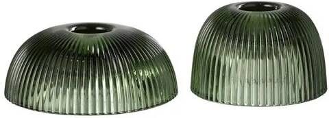 J-Line kaarshouder Canele glas groen 2 stuks