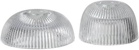 J-Line kaarshouder canele glas transparant 2 stuks