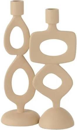J-Line kaarshouder Ringen aluminium beige 2 stuks