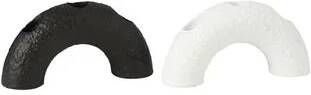 J-Line kandelaar Boog cement zwart|wit 2 stuks