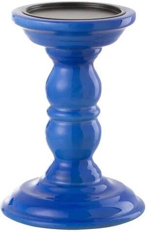 J-Line kandelaar Halter mangohout blauw