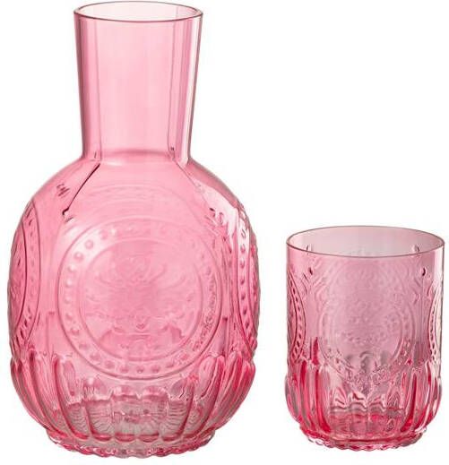 J-Line Karaf+Glas Maya Glas Fuchsia