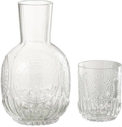 J-Line Karaf+Glas Maya Glas Transparant