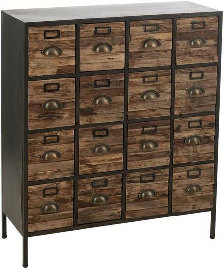 J-Line kast 16 Schuiven hout|metaal bruin