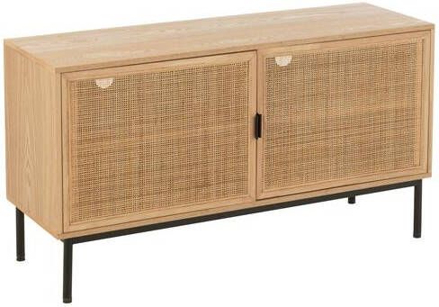 J-Line kast Vierkant hout|metaal naturel|zwart large