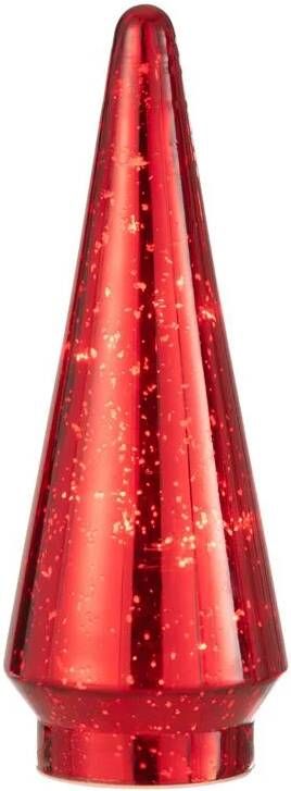 J-Line Kerstboom glas rood 13.5x13.5x (h)34.5 cm