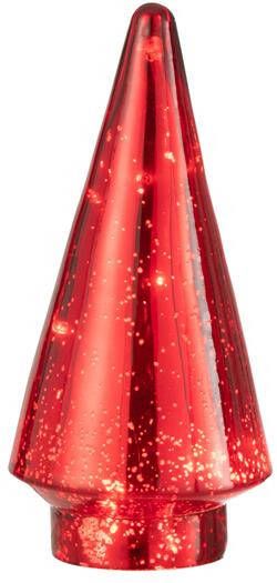 J-Line Kerstboom glas rood 12x12x (h)24 cm