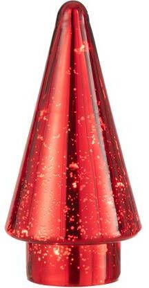 J-Line Kerstboom glas rood 10x10x (h)19 cm