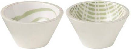 J-Line kom hout groen|wit small 2 stuks