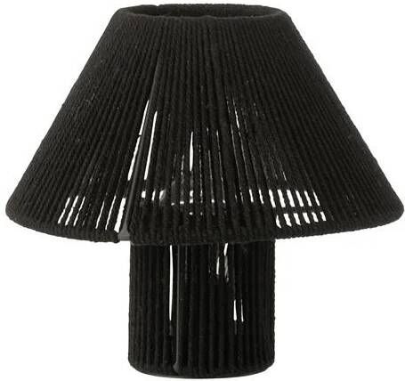 J-Line lamp metaal|katoen zwart LED lichtjes